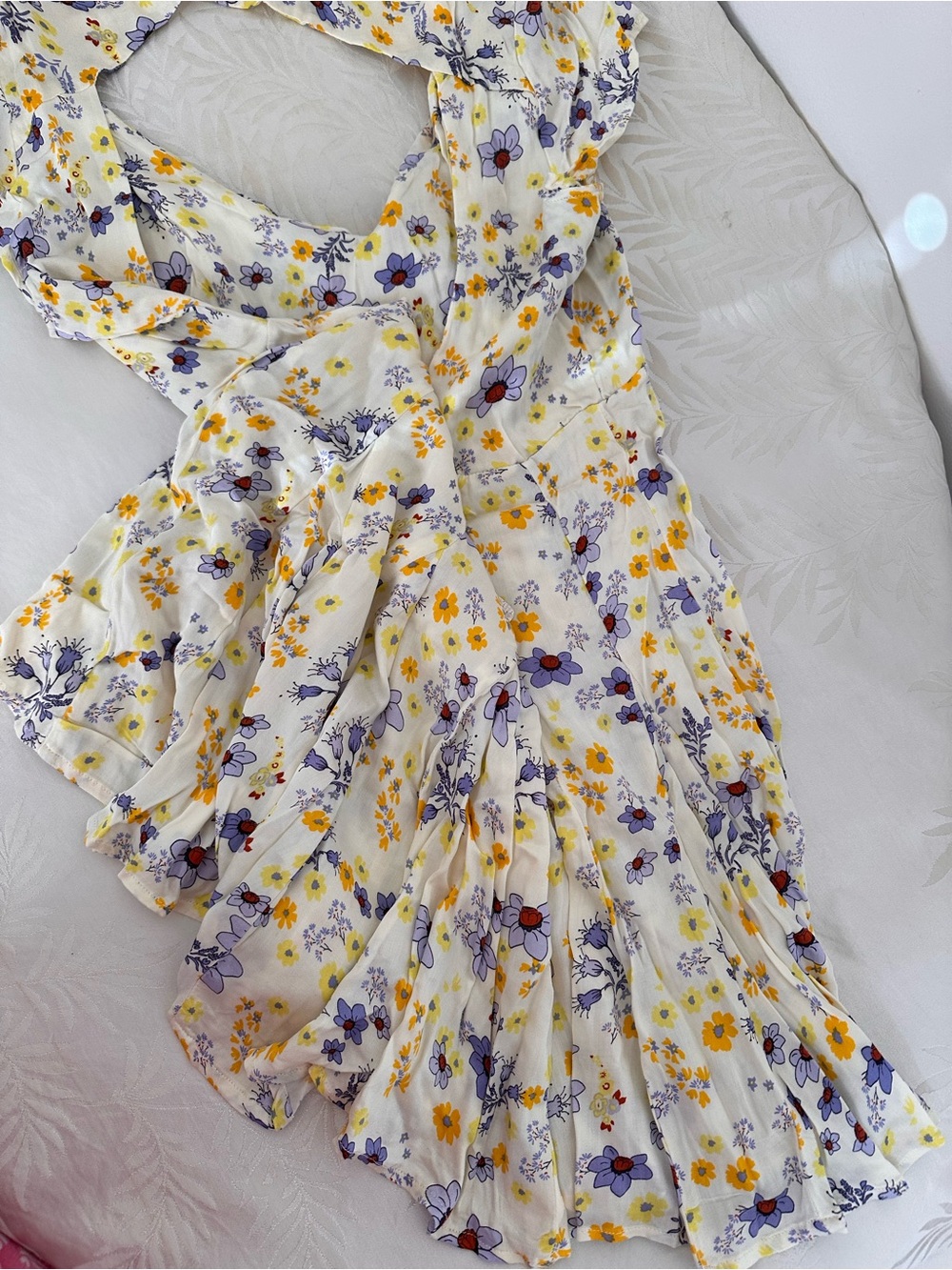 Free People Yellow Floral Ruffle Dress - Picture 5 of 8